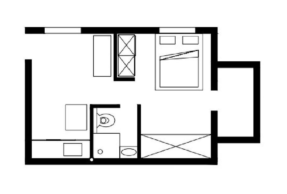 Apartment Dinning Room, Bedroom And Balcony